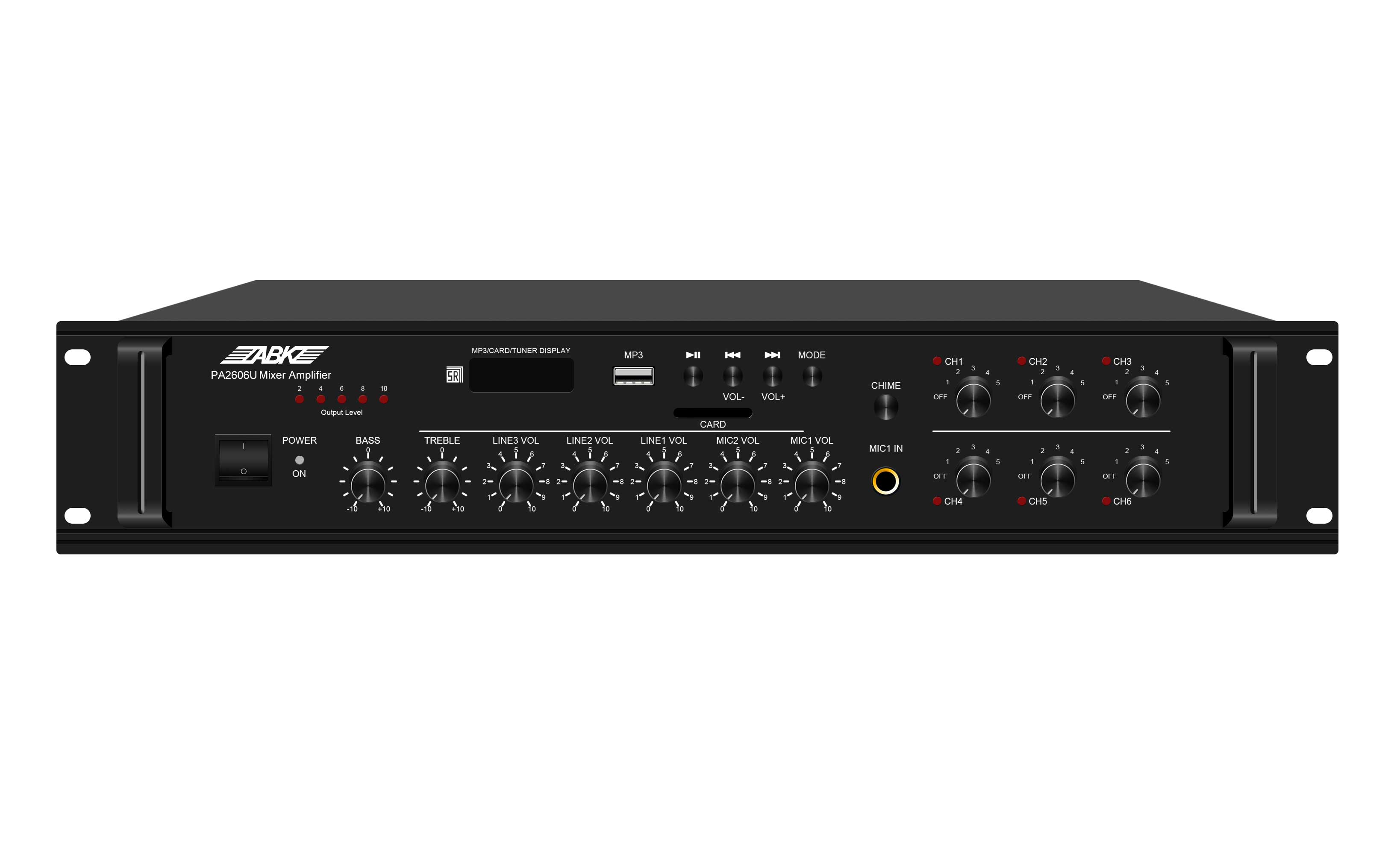 PA2606U 60W-350W 6 Zones Paging Amplifier